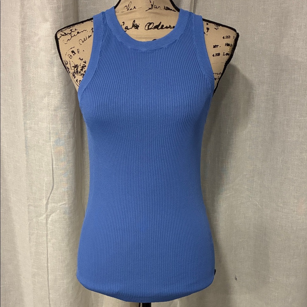 Zara Vibrant Blue Ribbed Tank Top